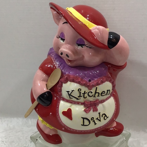 Vintage Other - Kitchen Diva Miss Piglet cookie jar